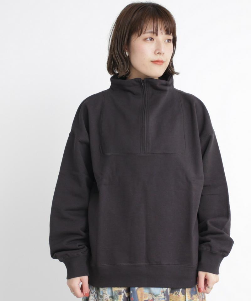 ○mat tight tension　裏毛ハーフジッププルオーバー
