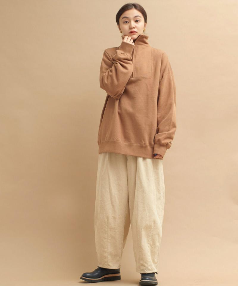 ○mat tight tension　裏毛ハーフジッププルオーバー