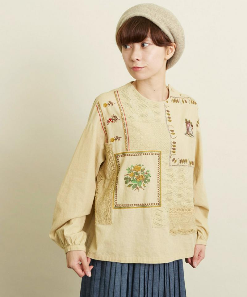 ○コットンスラブ　　テーブルクロスとレースフレアーブラウス