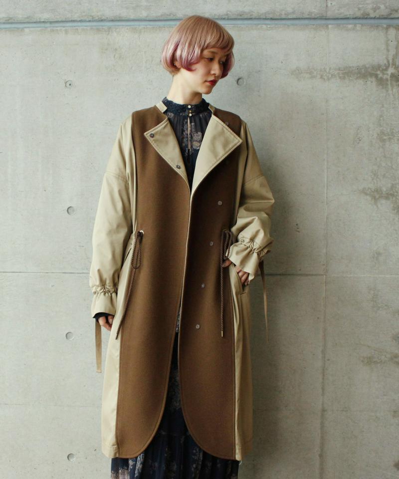 ○ピーチツイル×ウールドッキングオーバーサイズコート