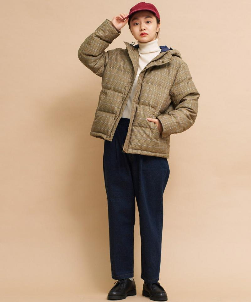 〇mat 綿麻デニム　アジャスト付テーパードパンツ