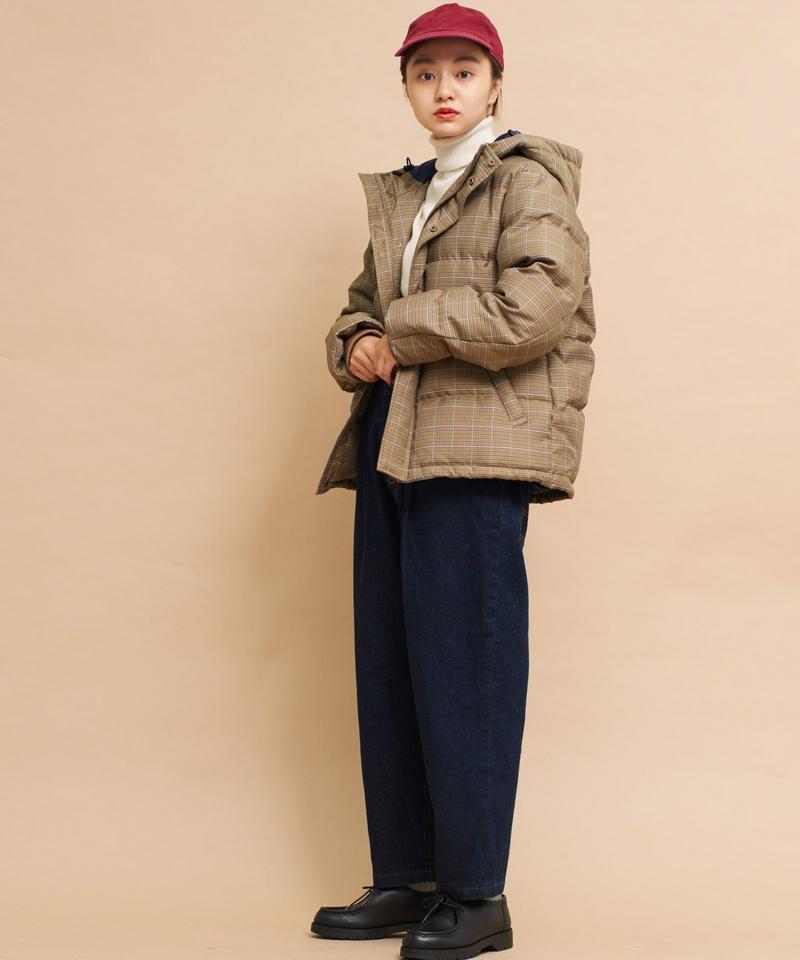 〇mat 綿麻デニム　アジャスト付テーパードパンツ