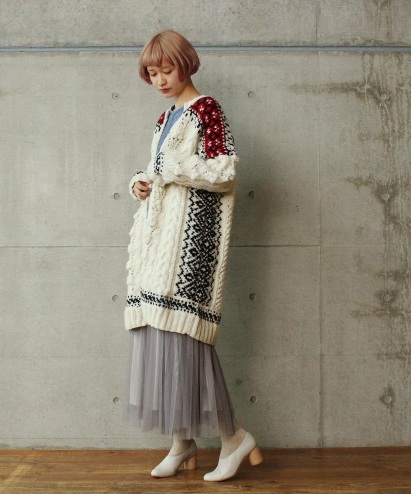○フェアアイルハンドニットロングカーディガン