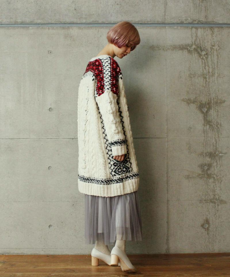 ○フェアアイルハンドニットロングカーディガン