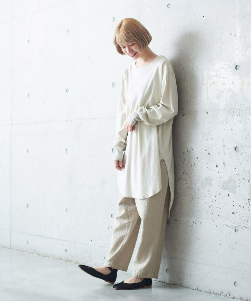 ○20フライス起毛 肩ボタンロングプルオーバー（cardo fabrica）