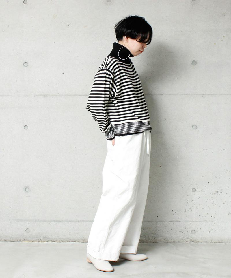 7GシルケットWOOL  ボーダータートルプルオーバー
