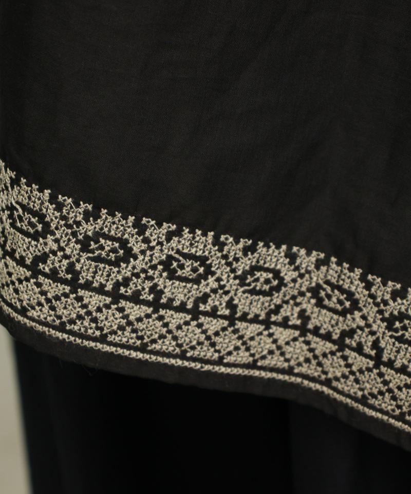 80/-ローン　パレスチナ刺繍2Wayブラウス