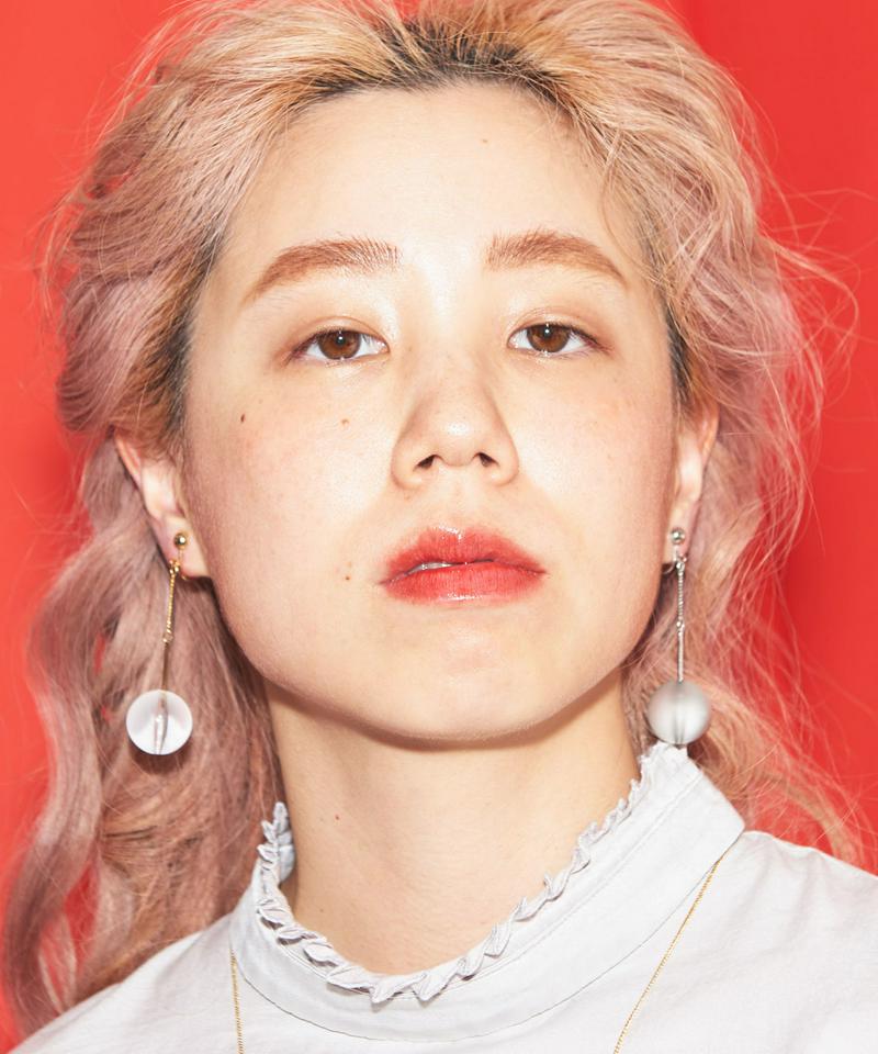 塗装すりガラスパール　イアリング