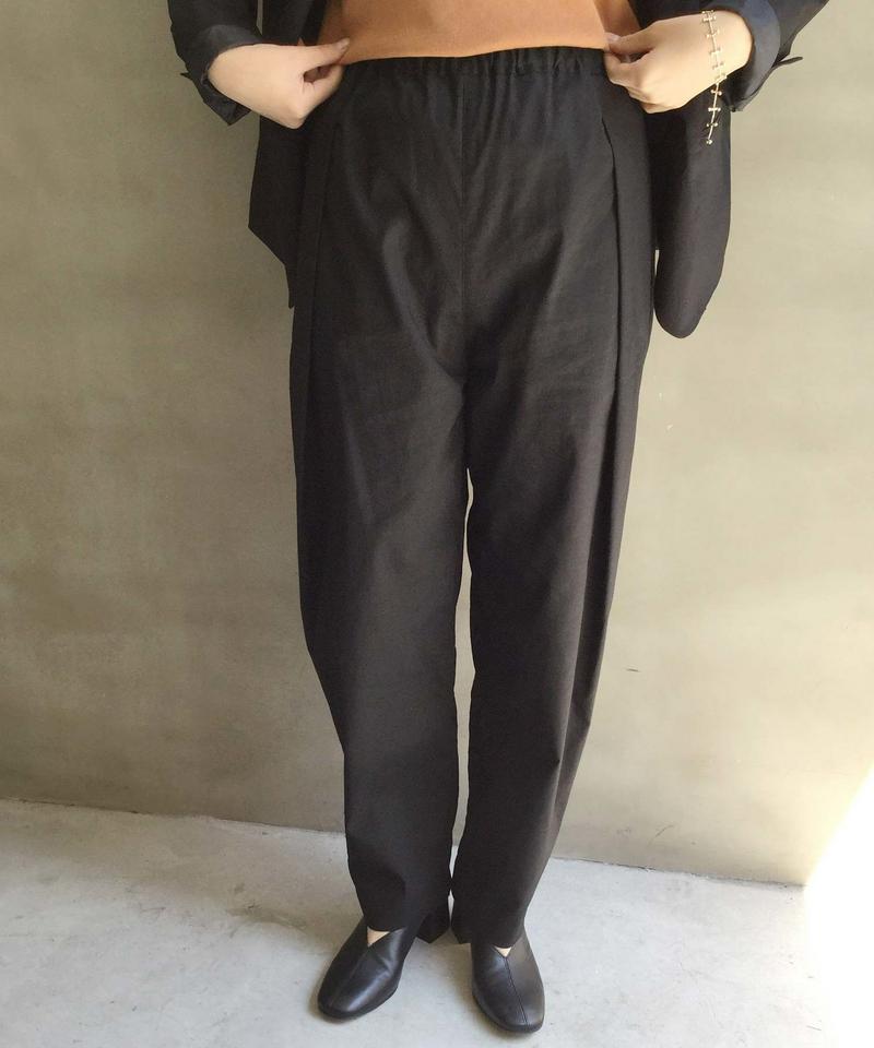 PE/Lライトキャンバスストレッチ 太タックパンツ