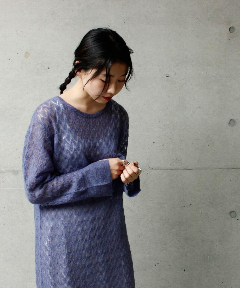 ○キッドモヘア長袖マキシワンピース