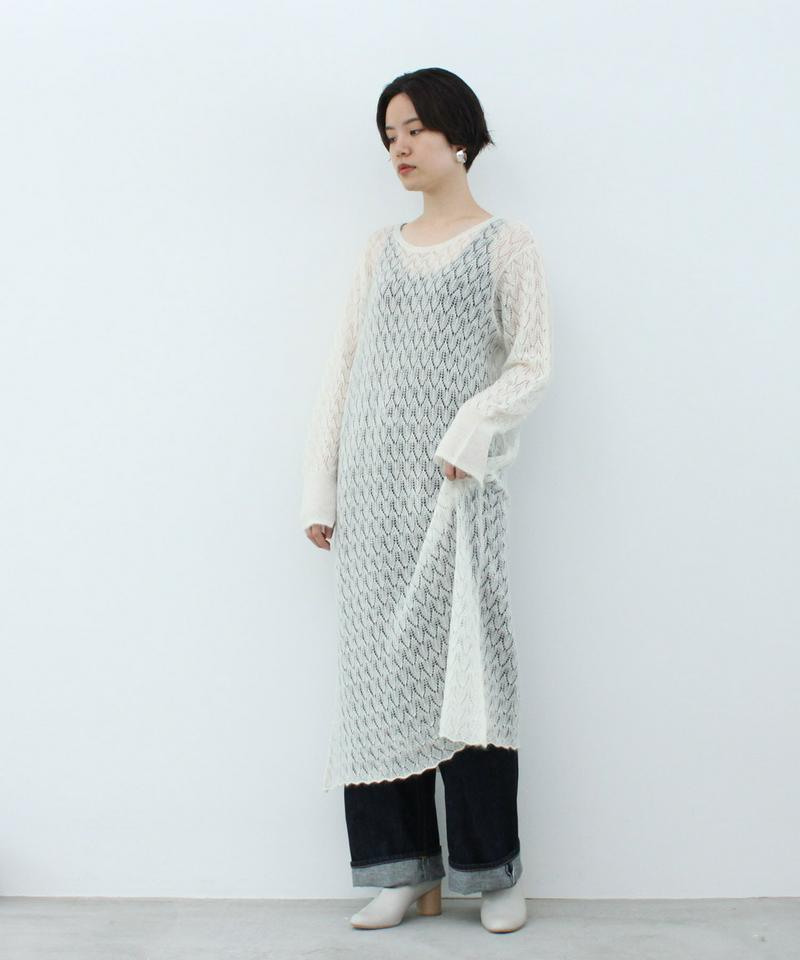 ○キッドモヘア長袖マキシワンピース