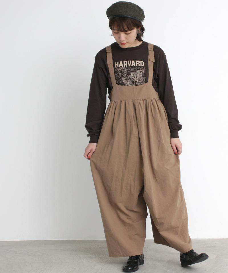 ○mat 綿麻ライトキャンバス　ゆったりサロペット