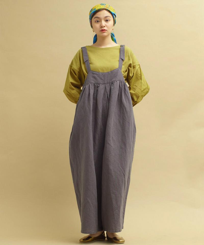 ○mat 綿麻ライトキャンバス　ゆったりサロペット
