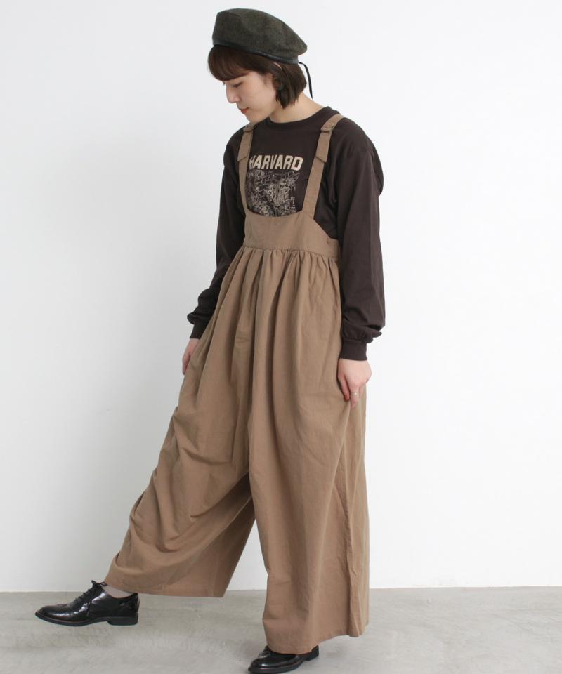 ○mat 綿麻ライトキャンバス　ゆったりサロペット