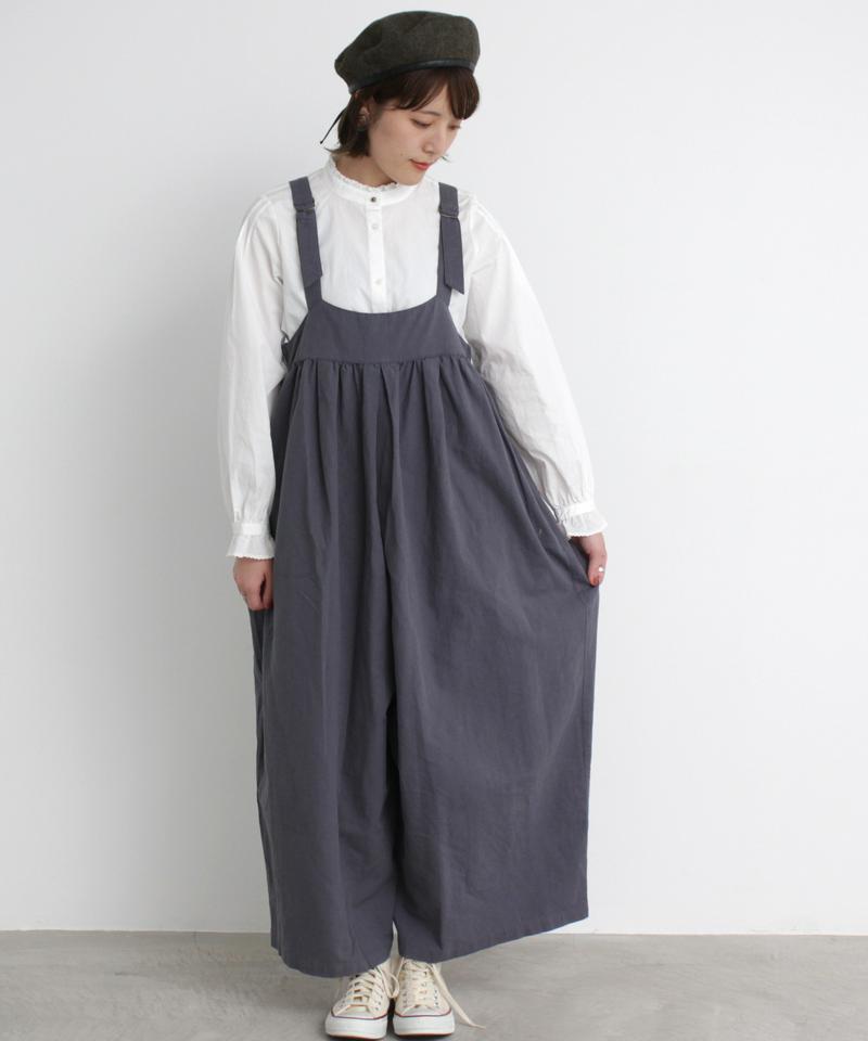 ○mat 綿麻ライトキャンバス　ゆったりサロペット