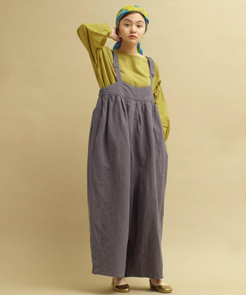 ○mat 綿麻ライトキャンバス　ゆったりサロペット