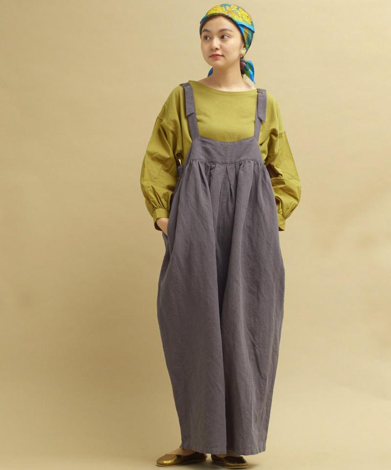 ○mat 綿麻ライトキャンバス　ゆったりサロペット