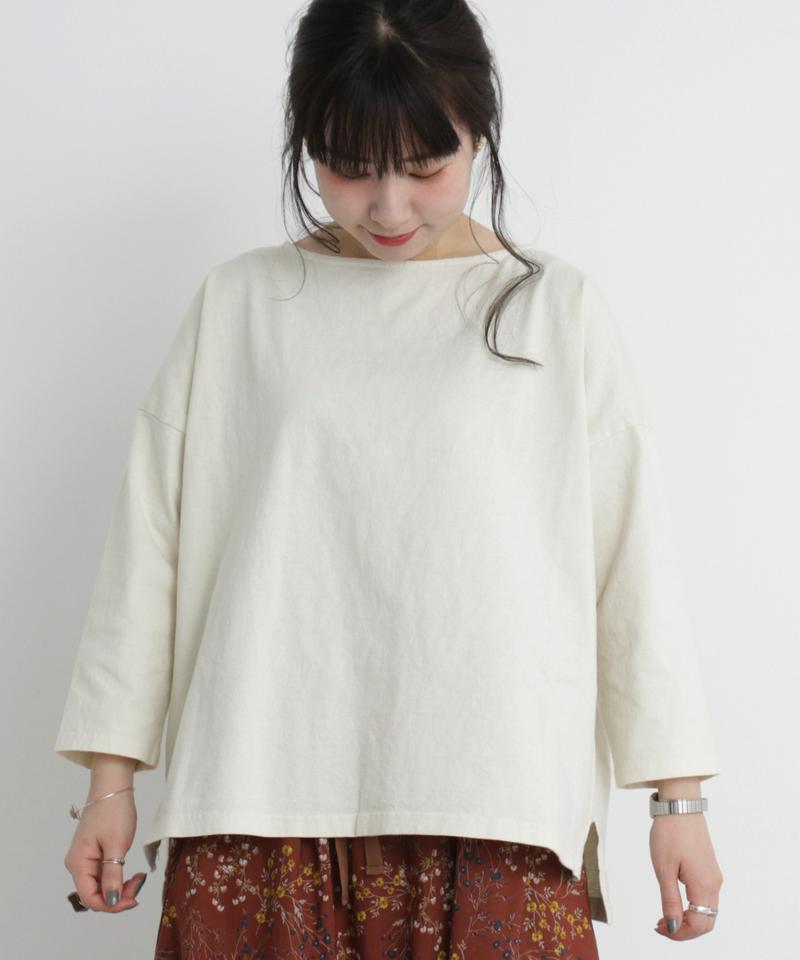 ○mat USAコットン　18/-製品染7分袖プルオーバー