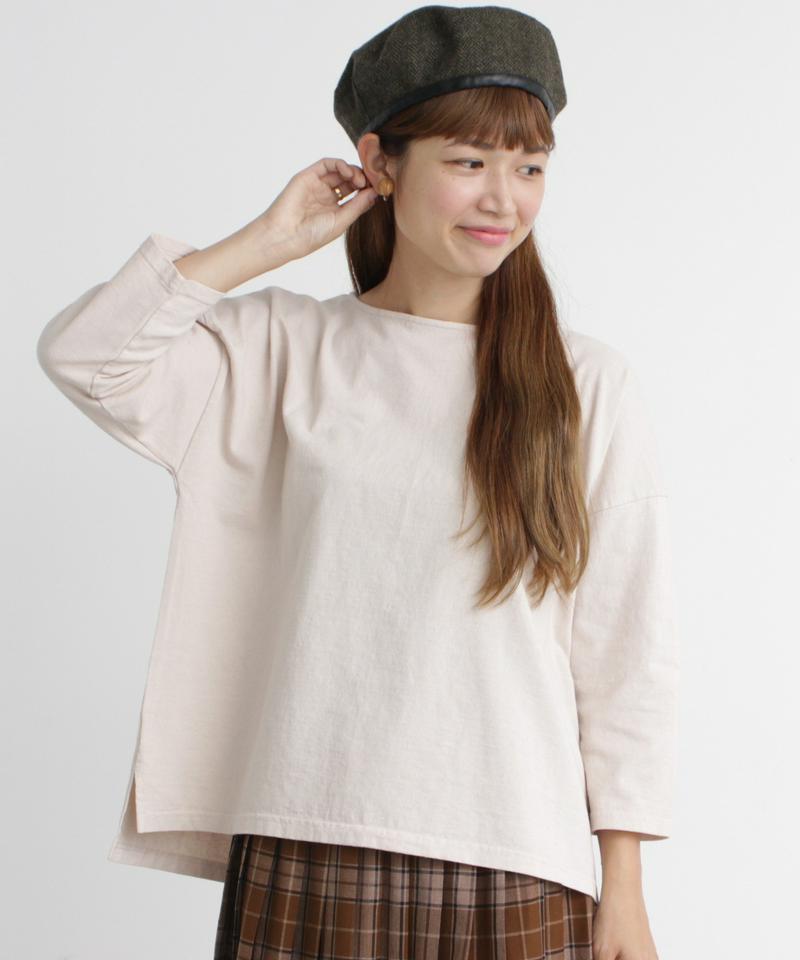 ○mat USAコットン　18/-製品染7分袖プルオーバー