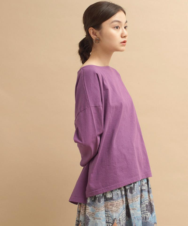○mat USAコットン　18/-製品染7分袖プルオーバー