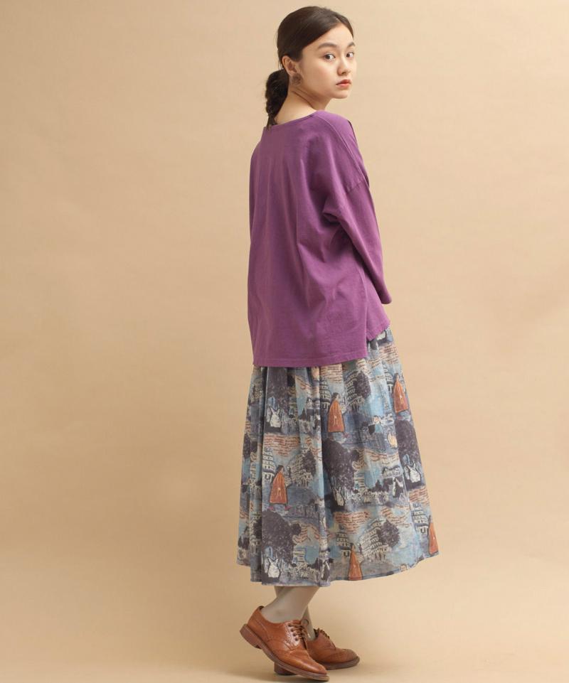 ○mat USAコットン　18/-製品染7分袖プルオーバー