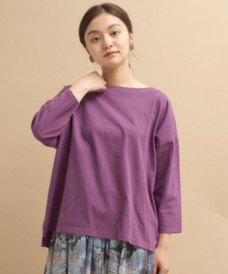 ○mat USAコットン　18/-製品染7分袖プルオーバー