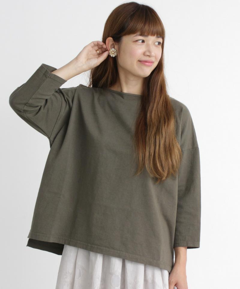○mat USAコットン　18/-製品染7分袖プルオーバー