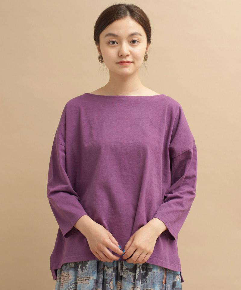 ○mat USAコットン　18/-製品染7分袖プルオーバー