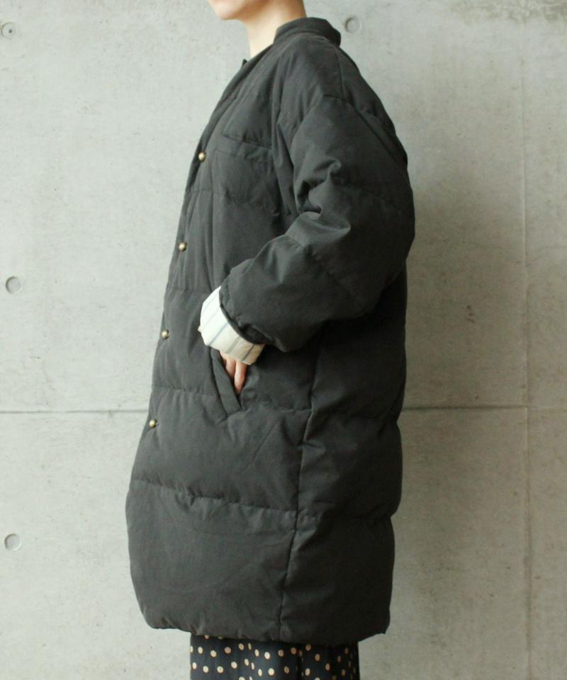 ○C/Nyクロスピーチ起毛ノッチカラーダウンコート