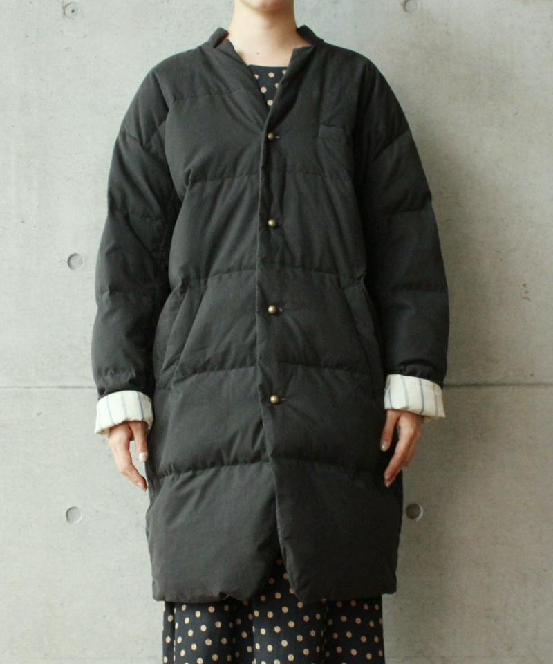○C/Nyクロスピーチ起毛ノッチカラーダウンコート