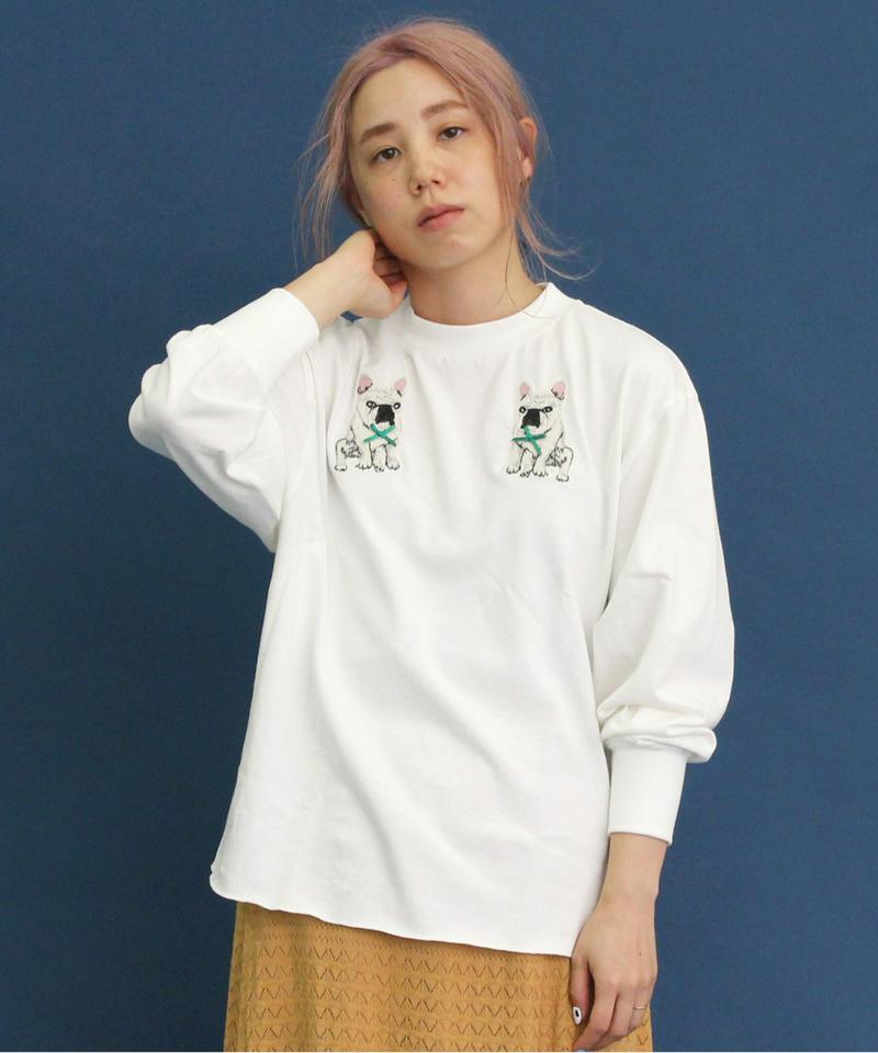 〇eiπe　フレンチブルドッグ/ボブくん刺繍　ロンTee