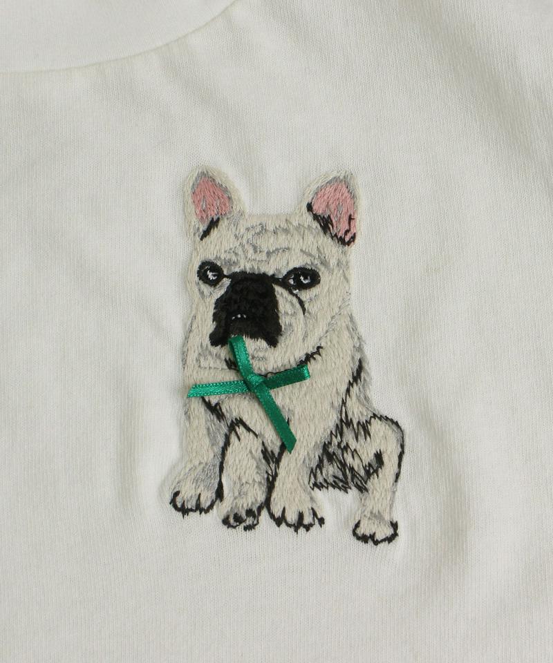 〇eiπe　フレンチブルドッグ/ボブくん刺繍　ロンTee