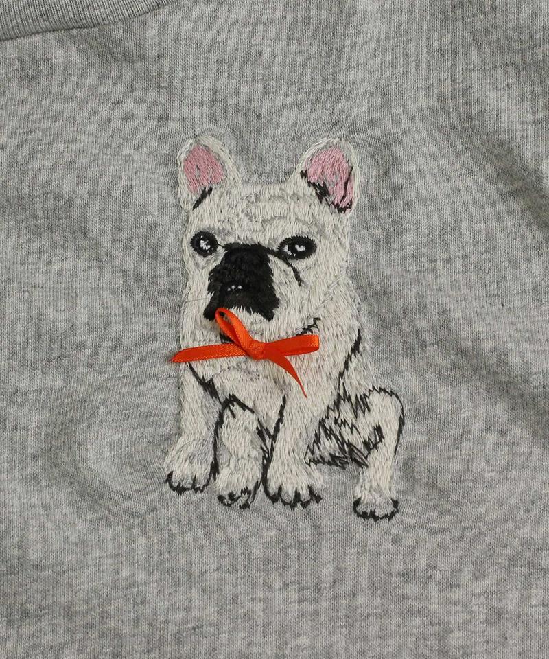 〇eiπe　フレンチブルドッグ/ボブくん刺繍　ロンTee