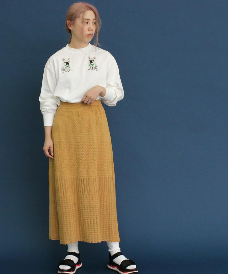 〇eiπe　フレンチブルドッグ/ボブくん刺繍　ロンTee
