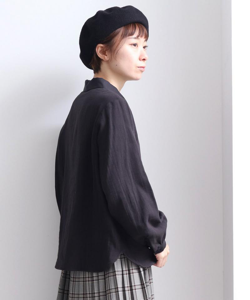 ○トリプルガーゼ　ツヤ切り替えブラウス