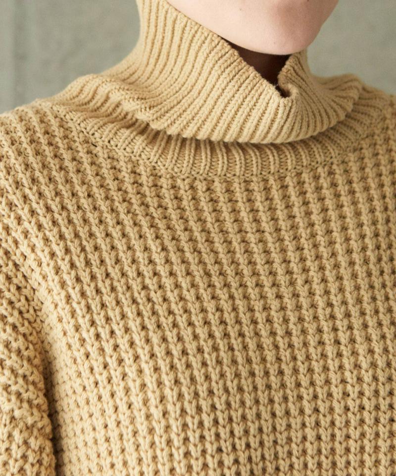 ○2/16Cotton/acrylicrylicタック編みプルオーバー