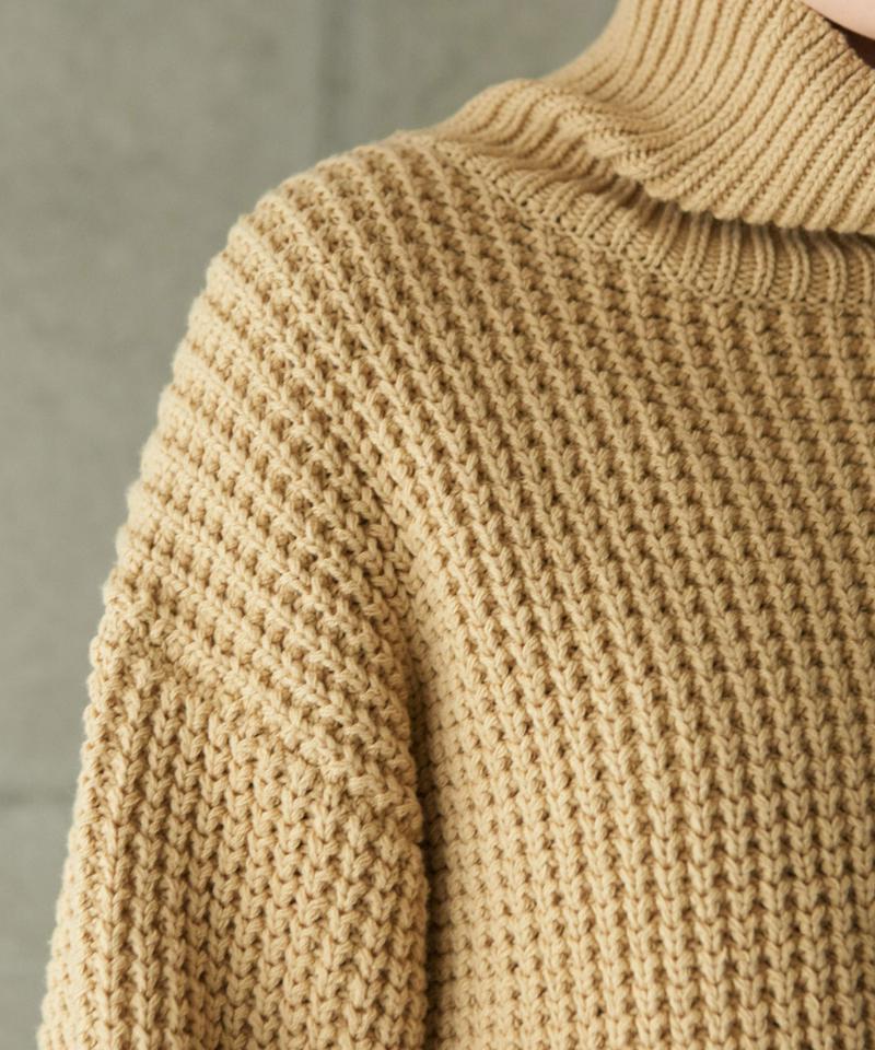 ○2/16Cotton/acrylicrylicタック編みプルオーバー