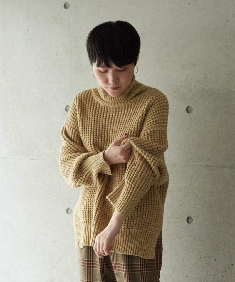○2/16Cotton/acrylicrylicタック編みプルオーバー
