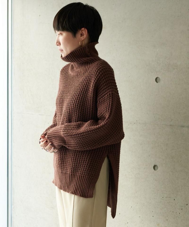 ○2/16Cotton/acrylicrylicタック編みプルオーバー