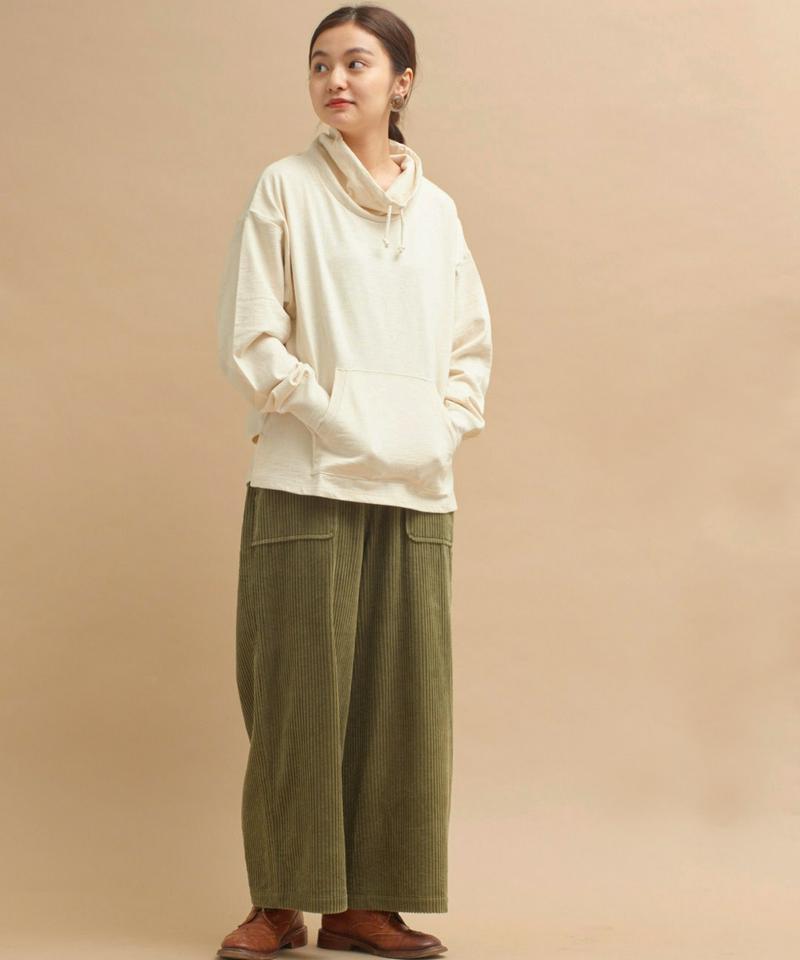 ○mat コットンスラブ天竺　スタンドネックプルオーバー