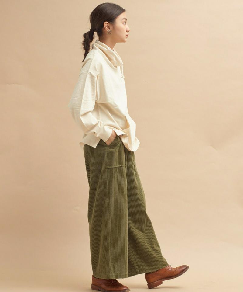 ○mat コットンスラブ天竺　スタンドネックプルオーバー