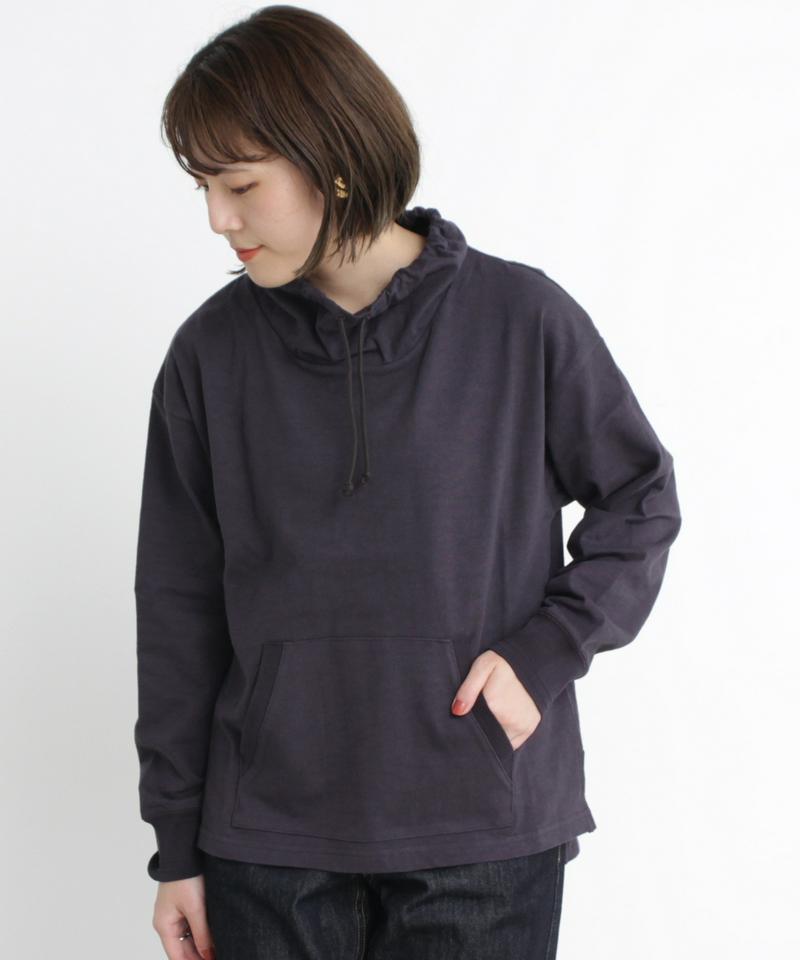 ○mat コットンスラブ天竺　スタンドネックプルオーバー