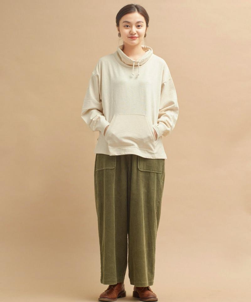 ○mat コットンスラブ天竺　スタンドネックプルオーバー