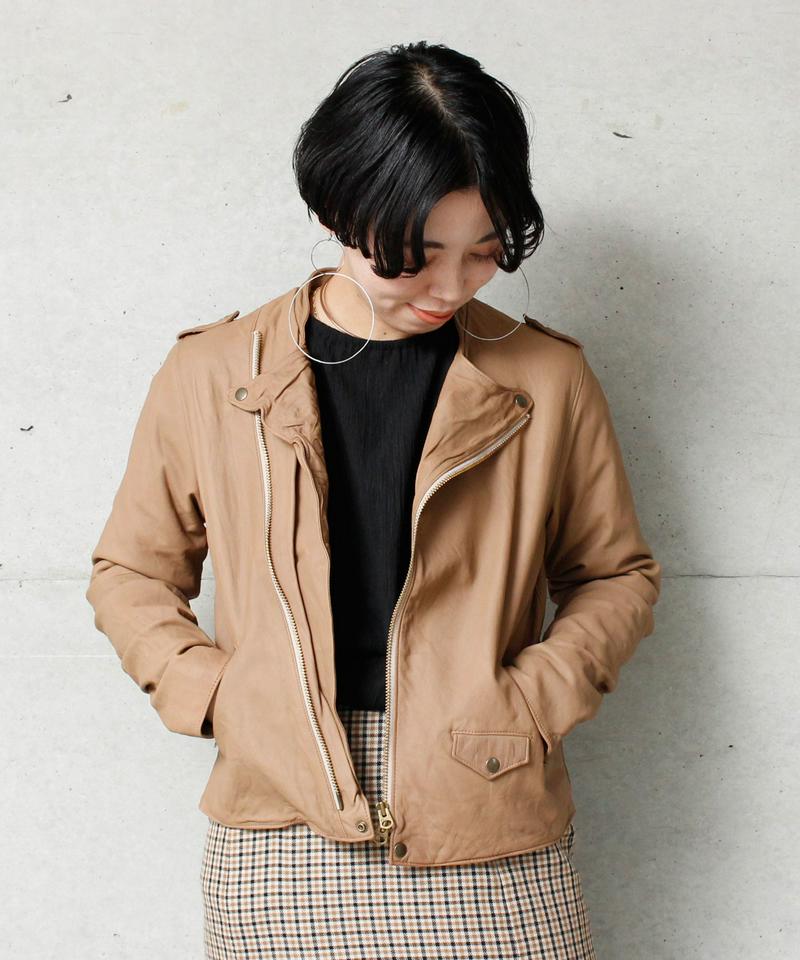 sheep leather ライダースブルゾン