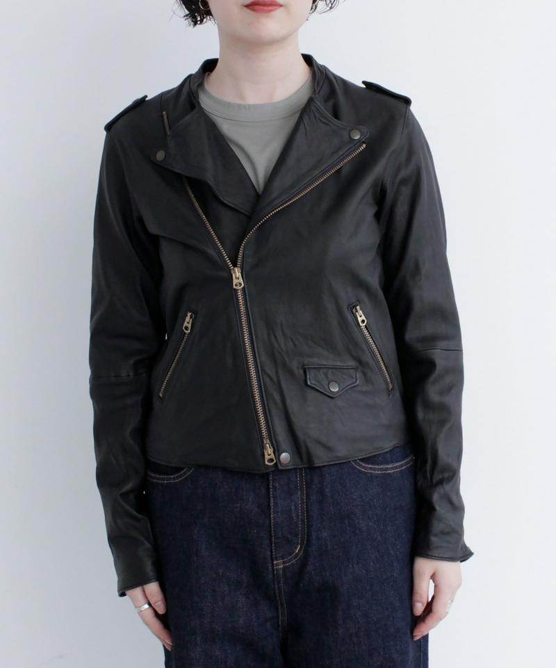 sheep leather ライダースブルゾン