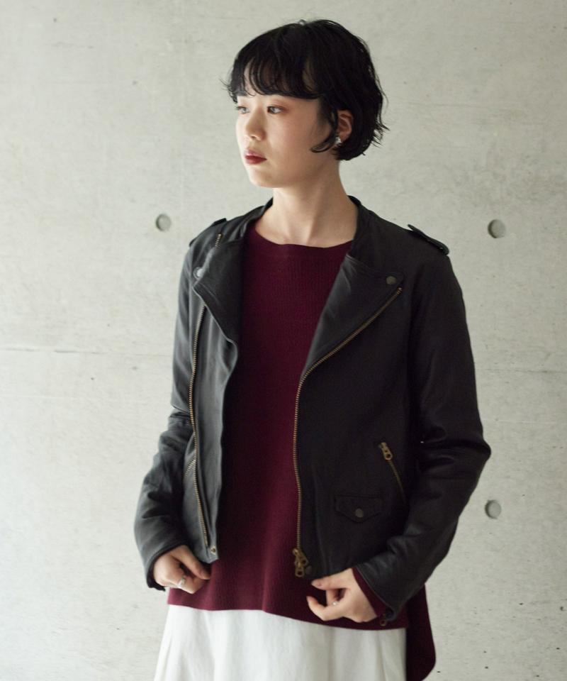 sheep leather ライダースブルゾン