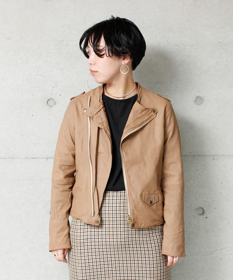 sheep leather ライダースブルゾン