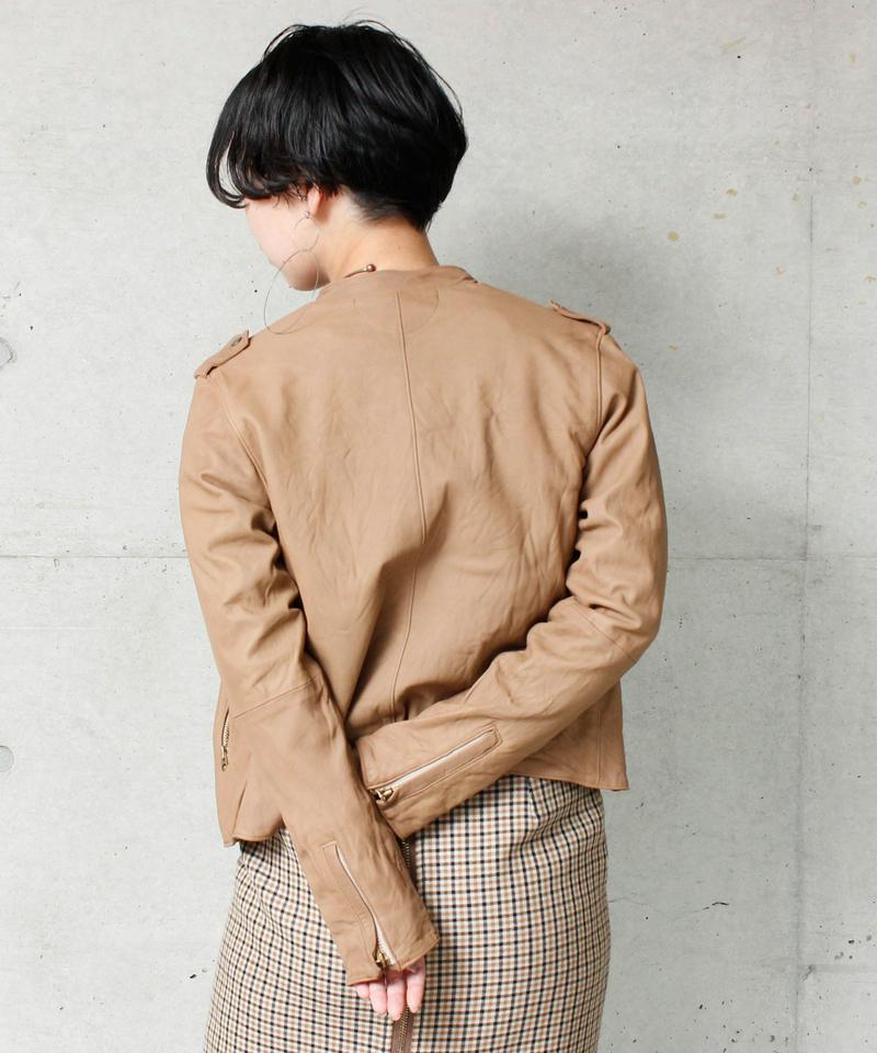 sheep leather ライダースブルゾン