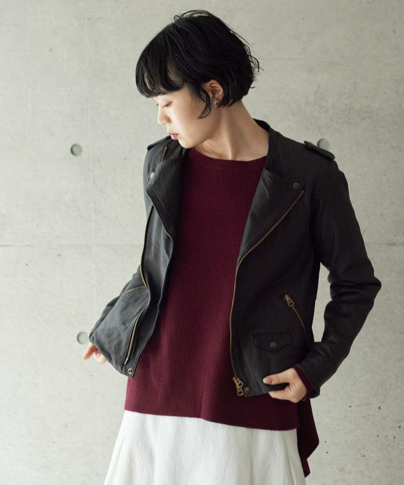 sheep leather ライダースブルゾン