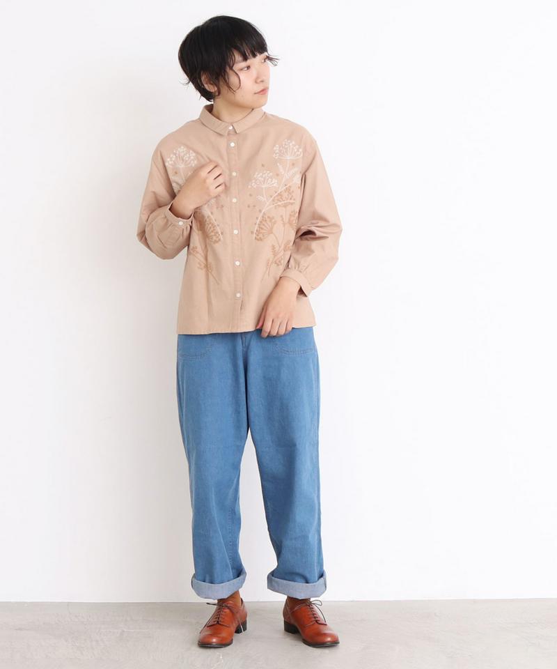 ディルの花刺しゅう　ゆったりシャツ
